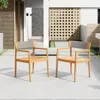 Streamdale Furniture Streamdale Acacia Wood Outdoor Armchair - Weather-resistant & Stylish Set Of 2