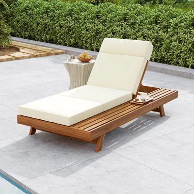 Streamdale Furniture Streamdale Acacia Wood Outdoor Chaise Lounge - Adjustable & Rustic