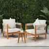 Streamdale Furniture Streamdale Acacia Wood Outdoor Club Chair Set With Rope Accents