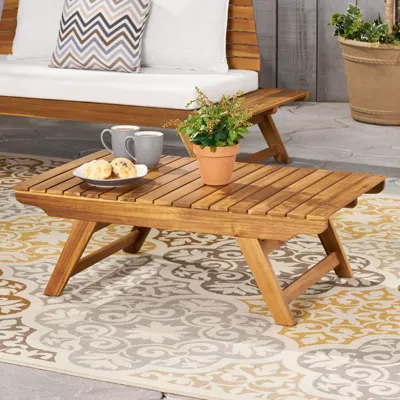 Streamdale Furniture Streamdale Acacia Wood Outdoor Coffee Table - 37" X 24"