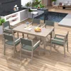 Streamdale Furniture Streamdale Acacia Wood Outdoor Patio Dining Set With Cushioned Chairs
