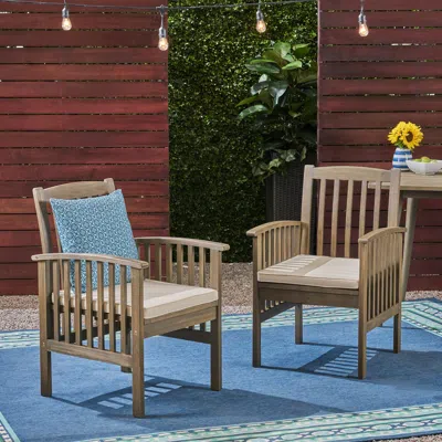 Streamdale Furniture Streamdale Acacia Wood Patio Chairs Modern Elegance