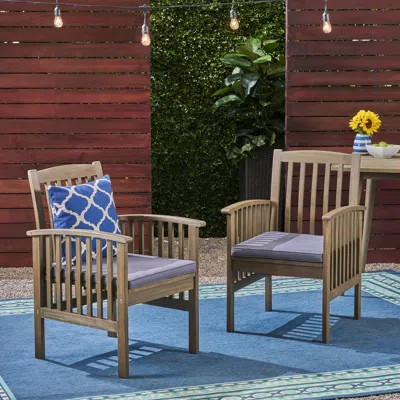 Streamdale Furniture Streamdale Acacia Wood Patio Chairs Modern Elegance