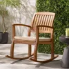Streamdale Furniture Streamdale Acacia Wood Rocking Chair With Weather-resistant Cushions And Slat Panel Design