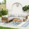 Streamdale Furniture Streamdale Acacia Wood Sectional Seating Group With Cushions
