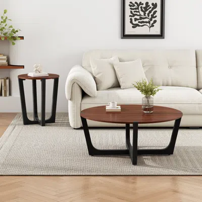 Streamdale Furniture Streamdale Acacia Wood Side Table - Modern Design & Easy Assembly