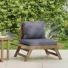 Streamdale Furniture Streamdale Acacia Wood Slatted Club Chair With Water-resistant Cushions