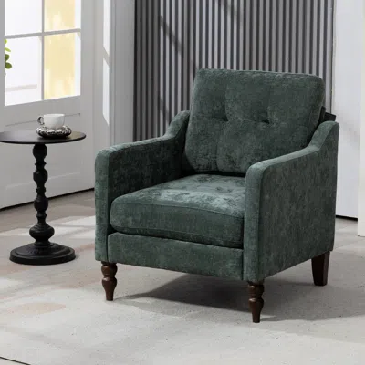 Streamdale Furniture Streamdale Accent Chenille Chair W/ Usb, Ergonomic Back, Storage