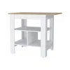 Streamdale Furniture Streamdale Adeline 3-shelf Kitchen Island White And Macadamia