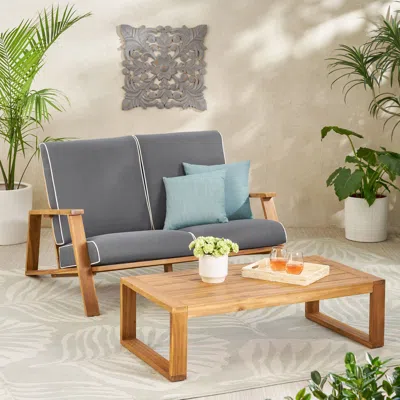 Streamdale Furniture Streamdale Adirondack Style Contemporary Patio Loveseat & Coffee Table Set