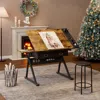 Streamdale Furniture Streamdale Adjustable Drafting Table Desk W/ Drawers & Stool (wood)