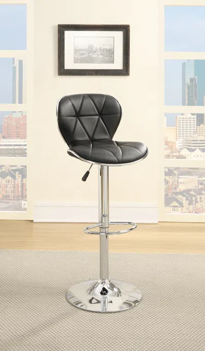 Streamdale Furniture Streamdale Adjustable Height Black Faux Leather Stool Set