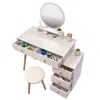 Streamdale Furniture Streamdale Adjustable Makeup Vanity Table With Stool & Storage