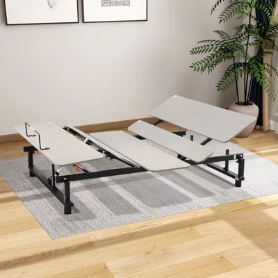 Streamdale Furniture Streamdale Adjustable Queen Bed Base, Wireless Remote, Grey