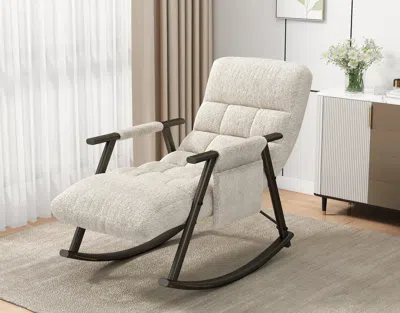 Streamdale Furniture Streamdale Adjustable Rocking Chair Comfort In White