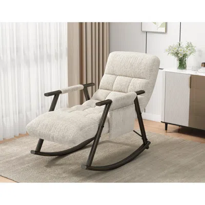 Streamdale Furniture Streamdale Adjustable Rocking Chair Comfort In White