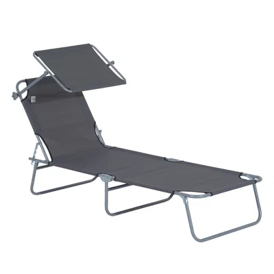Streamdale Furniture Streamdale Adjustable Sun Tanning Lounge Chair With Awning And Foldable Design
