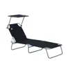 Streamdale Furniture Streamdale Adjustable Sun Tanning Lounge Chair With Awning And Foldable Design