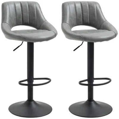 Streamdale Furniture Streamdale Adjustable Swivel Barstools (set Of 2) With Metal Base