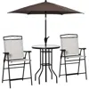 Streamdale Furniture Streamdale Adjustable Umbrella And Foldable Arm Chair Patio Dining Set