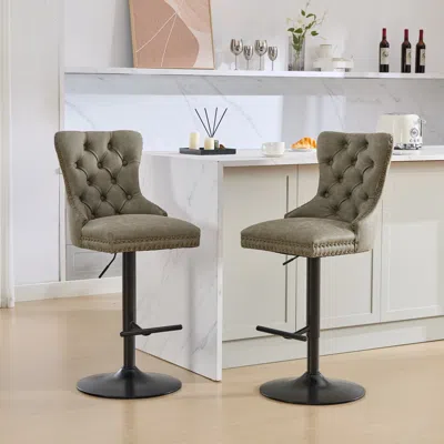 Streamdale Furniture Streamdale Aged And Retro Pu Swivel Barstools Adjusatble Seat Height From 25-33 Inch