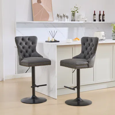 Streamdale Furniture Streamdale Aged And Retro Pu Swivel Barstools Adjusatble Seat Height From 25-33 Inch