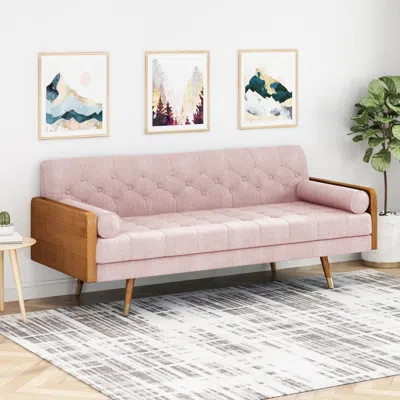Streamdale Furniture Streamdale Aidan Mid-century Modern Tufted Fabric Sofa
