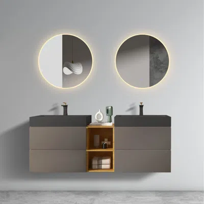 Streamdale Furniture Streamdale Alice 60" Vanity: Space Grey, Timeless, Enhanced Storage