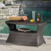 Streamdale Furniture Streamdale All-in-one Outdoor Side Table Stylish Serving And Coffee Table With Umbrella Hole