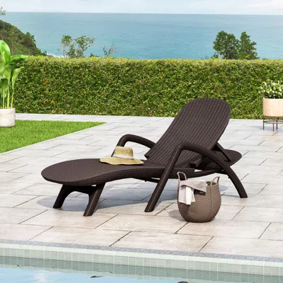 Streamdale Furniture Streamdale All-weather Dark Brown Wicker-look Patio Conversation Set