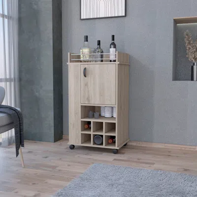 Streamdale Furniture Streamdale Allandale 1-door Bar Cart With Wine Rack And Casters