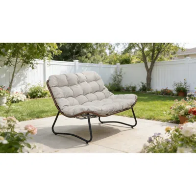 Streamdale Furniture Streamdale All-weather Wicker Patio Loveseat With Thick Cushions