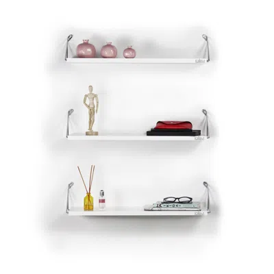 Streamdale Furniture Streamdale Altai Floating Metal Shelves With Triple Brackets
