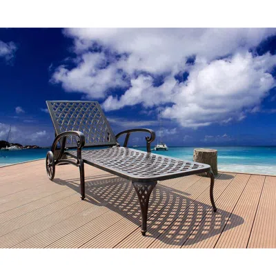Streamdale Furniture Streamdale Aluminium Cast Lounge Chair 1pcs Brown