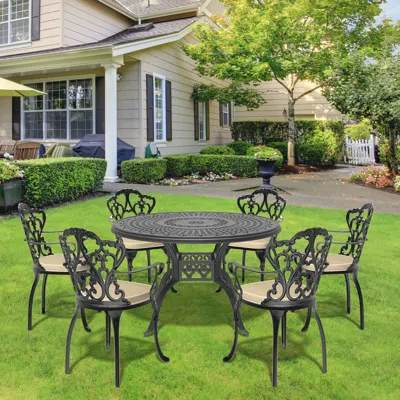 Streamdale Furniture Streamdale Aluminum Patio Set, Random Cushions