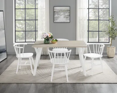 Streamdale Furniture Streamdale Alwynn 5-piece Dining Set Stylish Table & Windsor Chairs