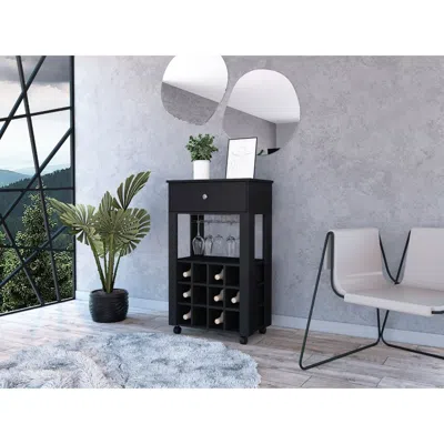 Streamdale Furniture Streamdale Ambler 1-drawer 12-bottle Wine Cabinet Light In Black