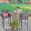 Streamdale Furniture Streamdale Anaya 2-piece Outdoor Wicker Barstool Set With Iron Frames And Foot Rails