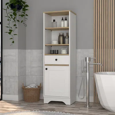Streamdale Furniture Streamdale Andalusia 1-drawer 3-shelf Linen Cabinet Light In White
