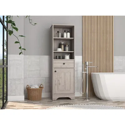Streamdale Furniture Streamdale Andalusia 1-drawer 3-shelf Linen Cabinet Light In Neutral