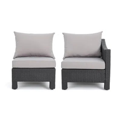 Streamdale Furniture Streamdale Antibes V Shape Sofa Set Grey - R Arm