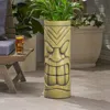Streamdale Furniture Streamdale Antique Green Face Pot Planter In Green