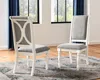 Streamdale Furniture Streamdale Antique White Solid Wood Upholstered Dining Chairs