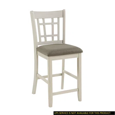 Streamdale Furniture Streamdale Antique White Wood Counter Height Chair Set 2 Piece