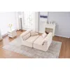 Streamdale Furniture Streamdale Apricot Chenille 4-seater Compression Sofa With Pillows