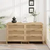 Streamdale Furniture Streamdale Arc Rattan Corner Cabinet - 6 Drawers