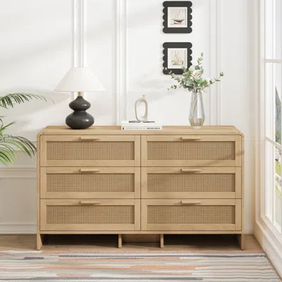 Streamdale Furniture Streamdale Arc Rattan Corner Cabinet - 6 Drawers