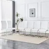 Streamdale Furniture Streamdale Arch Dining Chairs, Set Of 6 - Luxury Pu, High Resilience, Metal Legs