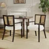 Streamdale Furniture Streamdale Arm Dining Chair (dark Brown+beige) Set Of 2