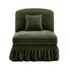 Streamdale Furniture Streamdale Armless Sofa Chenille W/1 Pillow -green In Green